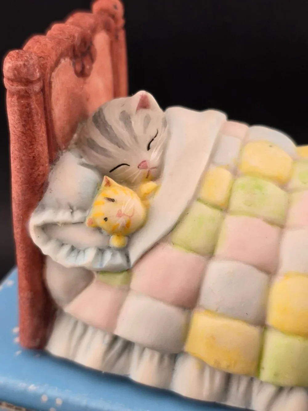 Vintage Kitty Cucumber & Muffin Figurine By Schmid 1990 Collectible With Box